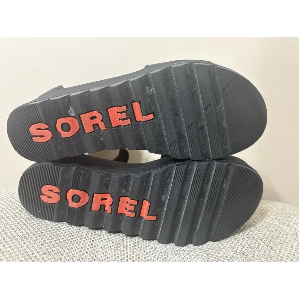 Size 6‎ Sorel Cameron Flatform Platform Sandals in Black